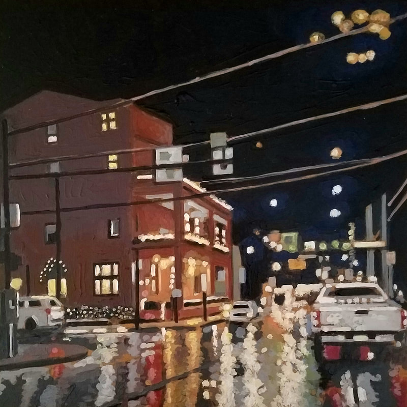 New Hope, Bridge Street, Sean Carney, Cityscape painting, Minwax